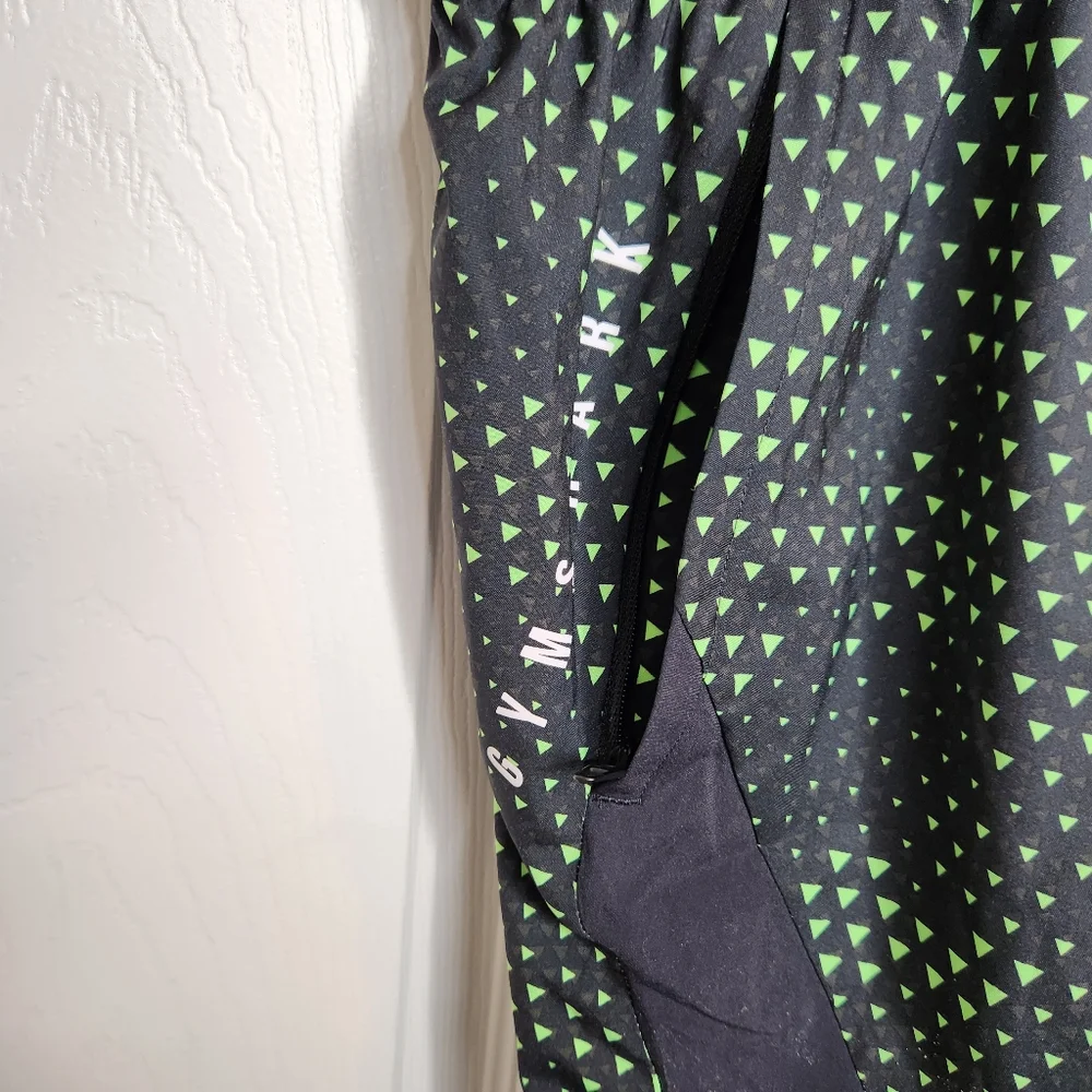 Gymshark Fluo Lime Camo Print 5" Shorts Athletic Running A2A8K Size XL - Picture 3 of 8